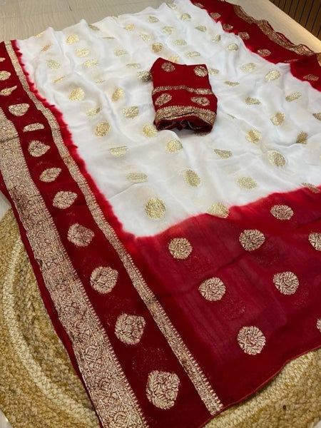 GEORGETTE SHIBORI GOLDEN BOOTA SAREE