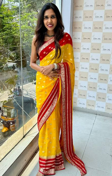VISCOS GEORGETTE DOUBLE SHADE SAREE
