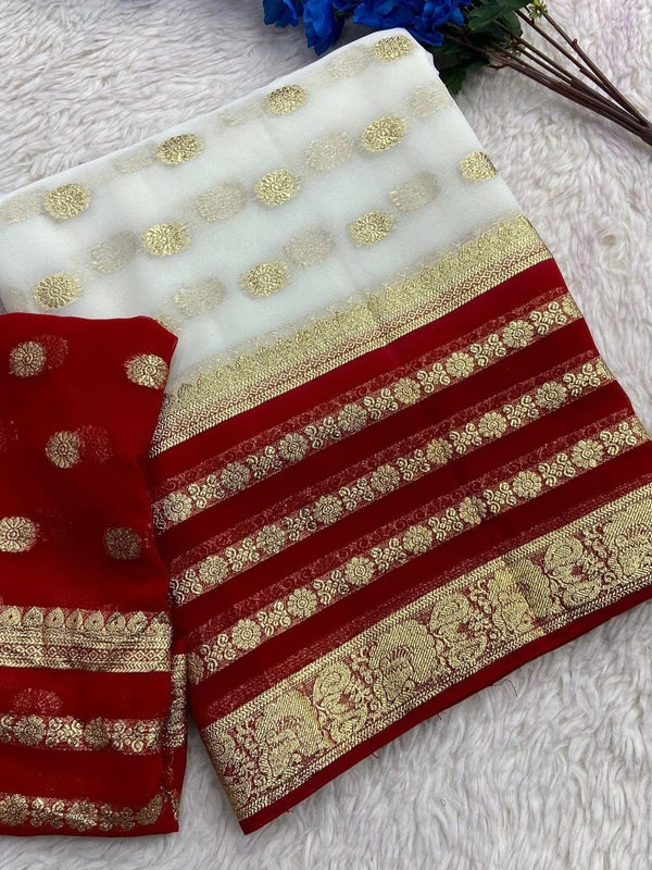 VISCOS GEORGETTE DOUBLE SHADE SAREE