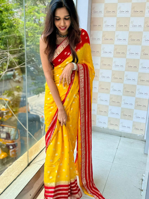 VISCOS GEORGETTE DOUBLE SHADE SAREE