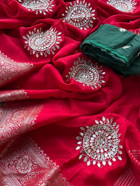 PURE RUSSIAN SILK ZARI HANDWORK SAREES