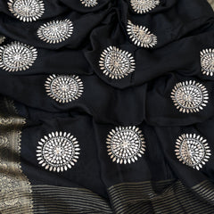 PURE RUSSIAN SILK ZARI HANDWORK SAREES