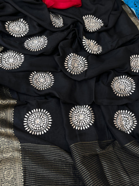 PURE RUSSIAN SILK ZARI HANDWORK SAREES