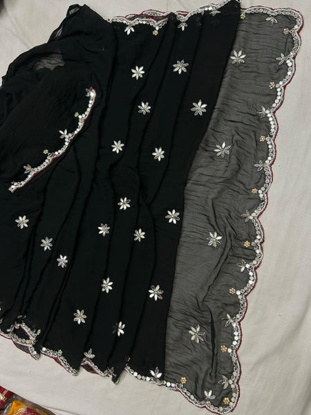 CHIFFON CUTWORK DESI GIRL SAREE