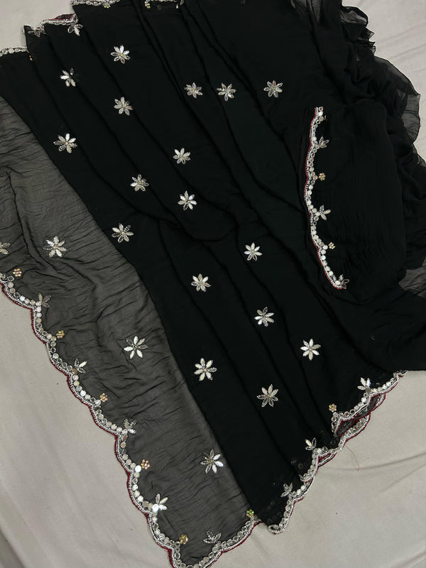 CHIFFON CUTWORK DESI GIRL SAREE