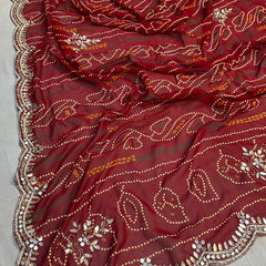 BHANDEJ CUTWORK GEORGETTE SAREE