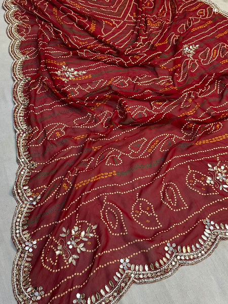 BHANDEJ CUTWORK GEORGETTE SAREE