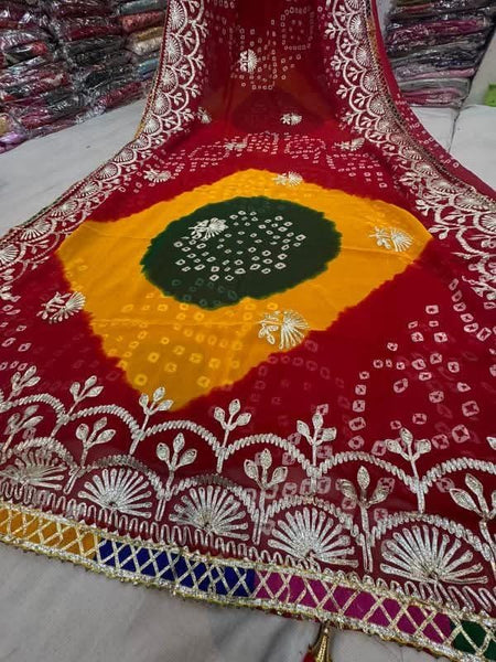 GEORGETTE SHADED MULTI BORDER SAREE