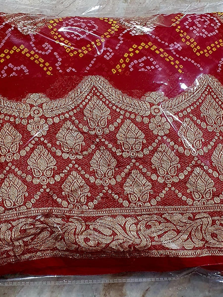 PURE GEORGETTE BHANDEJ SAREE