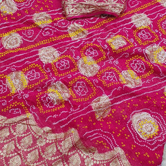PURE GEORGETTE BHANDEJ SAREE