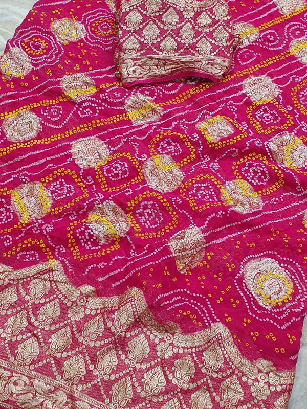 PURE GEORGETTE BHANDEJ SAREE