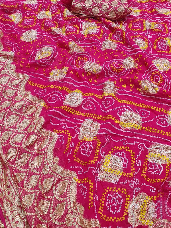 PURE GEORGETTE BHANDEJ SAREE