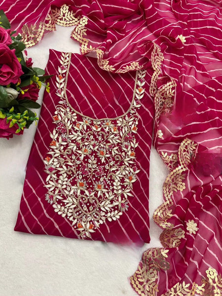 LEHERIA GEORGETTE SUITS DRESS MATERIAL