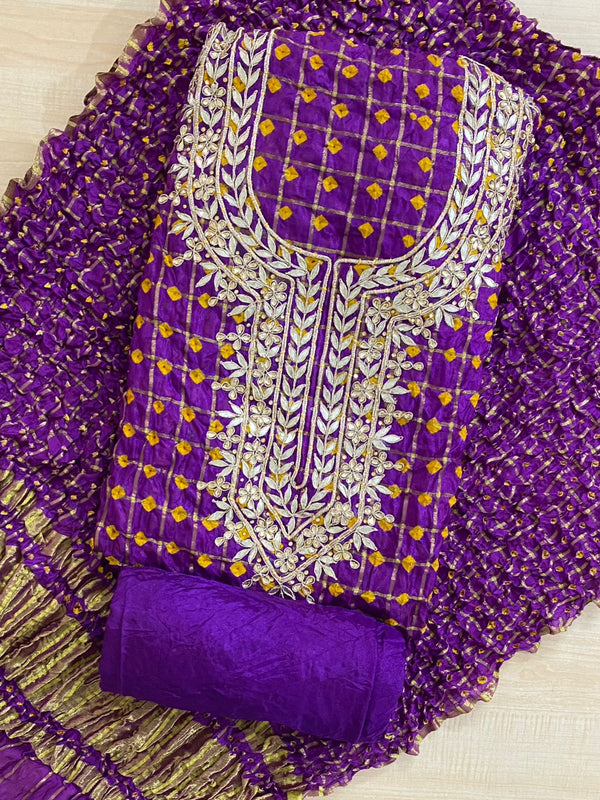 BHANDEJ GHATCHOLA SILK SUITS DRESS MATERIAL