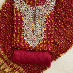 BHANDEJ GHATCHOLA SILK SUITS DRESS MATERIAL