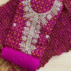 BHANDEJ GHATCHOLA SILK SUITS DRESS MATERIAL