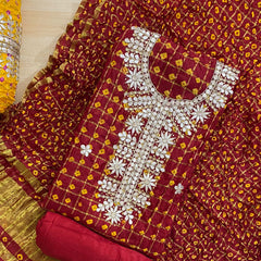 BHANDEJ GHATCHOLA SILK SUITS DRESS MATERIAL