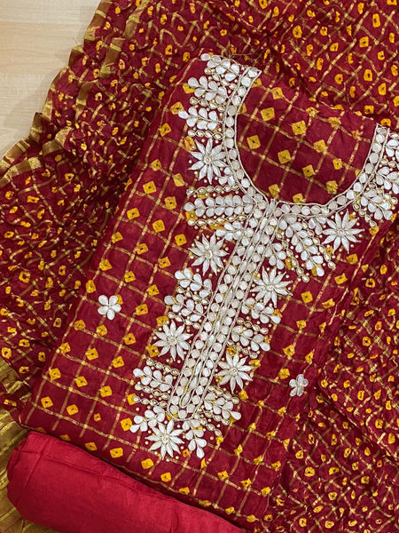 BHANDEJ GHATCHOLA SILK SUITS DRESS MATERIAL