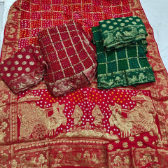PURE MOONGA SILK GHATCHOLA BHANDEJ SAREE