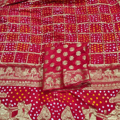 PURE MOONGA SILK GHATCHOLA BHANDEJ SAREE