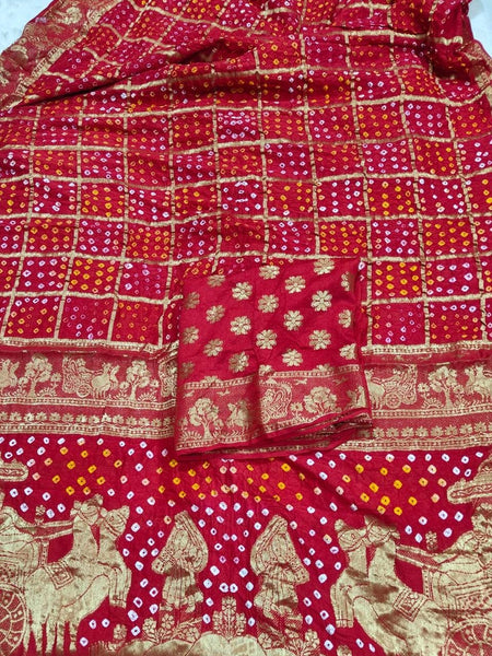 PURE MOONGA SILK GHATCHOLA BHANDEJ SAREE