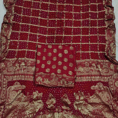 PURE MOONGA SILK GHATCHOLA BHANDEJ SAREE