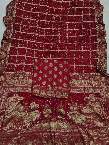 PURE MOONGA SILK GHATCHOLA BHANDEJ SAREE