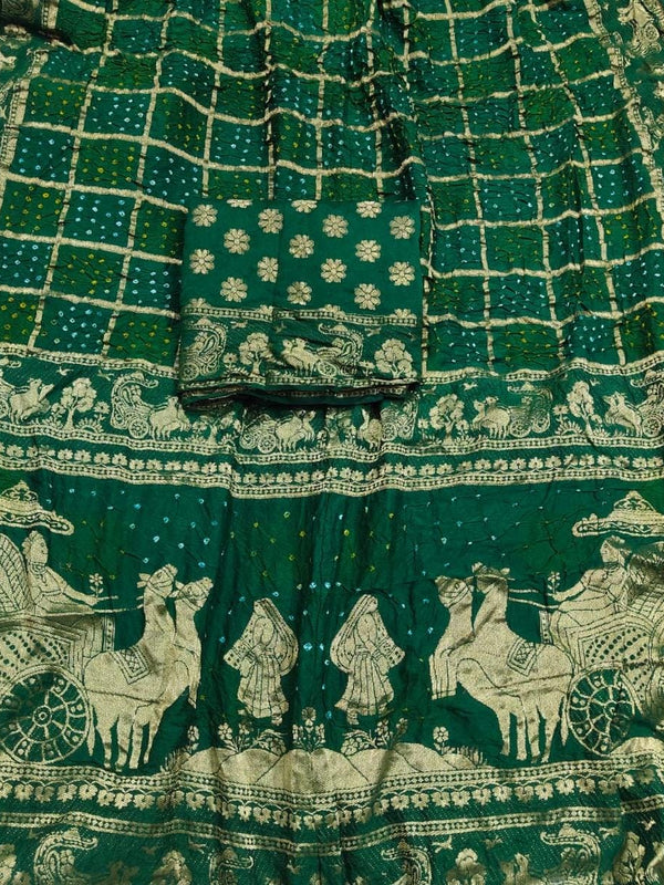 PURE MOONGA SILK GHATCHOLA BHANDEJ SAREE