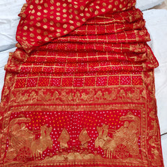 PURE MOONGA SILK GHATCHOLA BHANDEJ SAREE