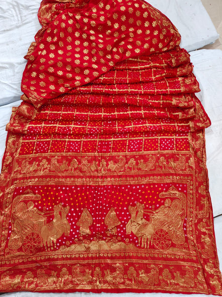 PURE MOONGA SILK GHATCHOLA BHANDEJ SAREE