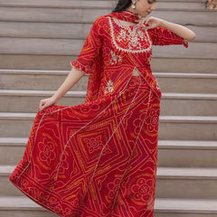 BHANDEJ SLIT KURTA SKIRT WITH DUPATTA INDO WESTERN