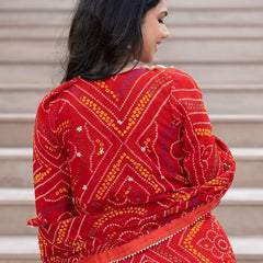 BHANDEJ SLIT KURTA SKIRT WITH DUPATTA INDO WESTERN