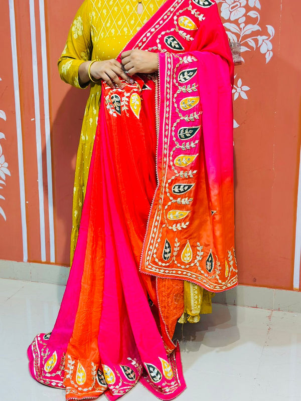 PURE UPADA SILK KACCHI PATTI SAREE