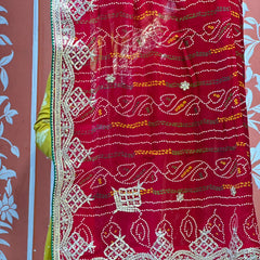 PURE VISCOSE GEORGETTE BHANDEJ SAREE