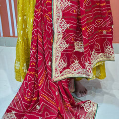 PURE VISCOSE GEORGETTE BHANDEJ SAREE