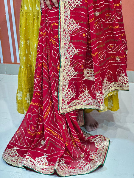 PURE VISCOSE GEORGETTE BHANDEJ SAREE