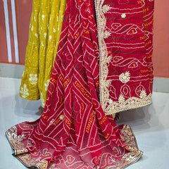 PURE VISCOSE GEORGETTE BHANDEJ SAREE