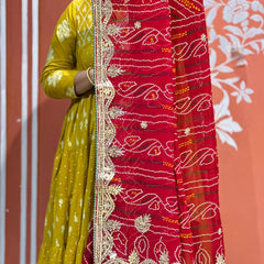 PURE VISCOSE GEORGETTE BHANDEJ SAREE