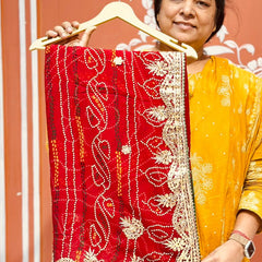 PURE VISCOSE GEORGETTE BHANDEJ SAREE