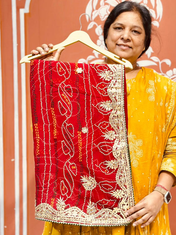 PURE VISCOSE GEORGETTE BHANDEJ SAREE