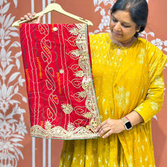 PURE VISCOSE GEORGETTE BHANDEJ SAREE