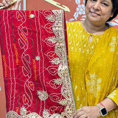 PURE VISCOSE GEORGETTE BHANDEJ SAREE