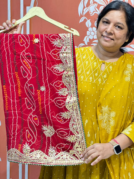 PURE VISCOSE GEORGETTE BHANDEJ SAREE