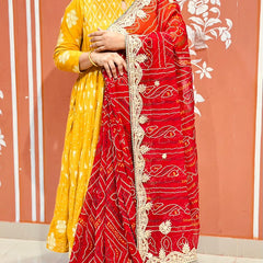PURE VISCOSE GEORGETTE BHANDEJ SAREE