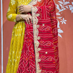 PURE VISCOSE GEORGETTE BHANDEJ SAREE