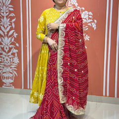 PURE VISCOSE GEORGETTE BHANDEJ SAREE
