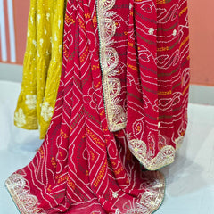 PURE VISCOSE GEORGETTE BHANDEJ SAREE