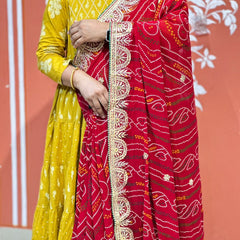 PURE VISCOSE GEORGETTE BHANDEJ SAREE