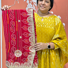 PURE VISCOSE GEORGETTE BHANDEJ SAREE