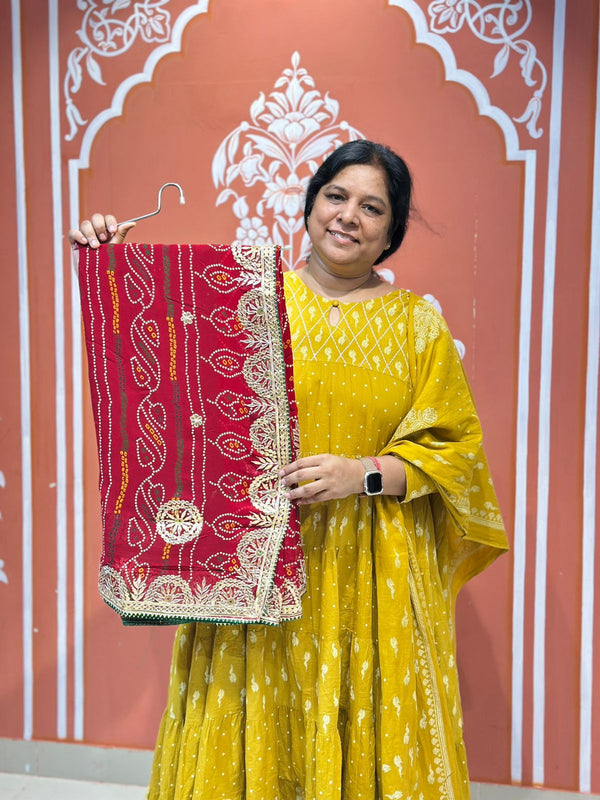 PURE VISCOSE GEORGETTE BHANDEJ SAREE
